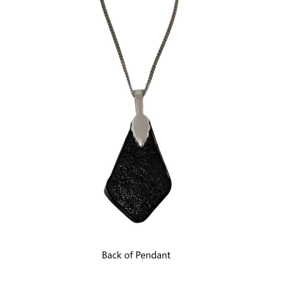 Glass Pendant with 925 Sterling Silver Necklace (50cm Cube Chain) - 6