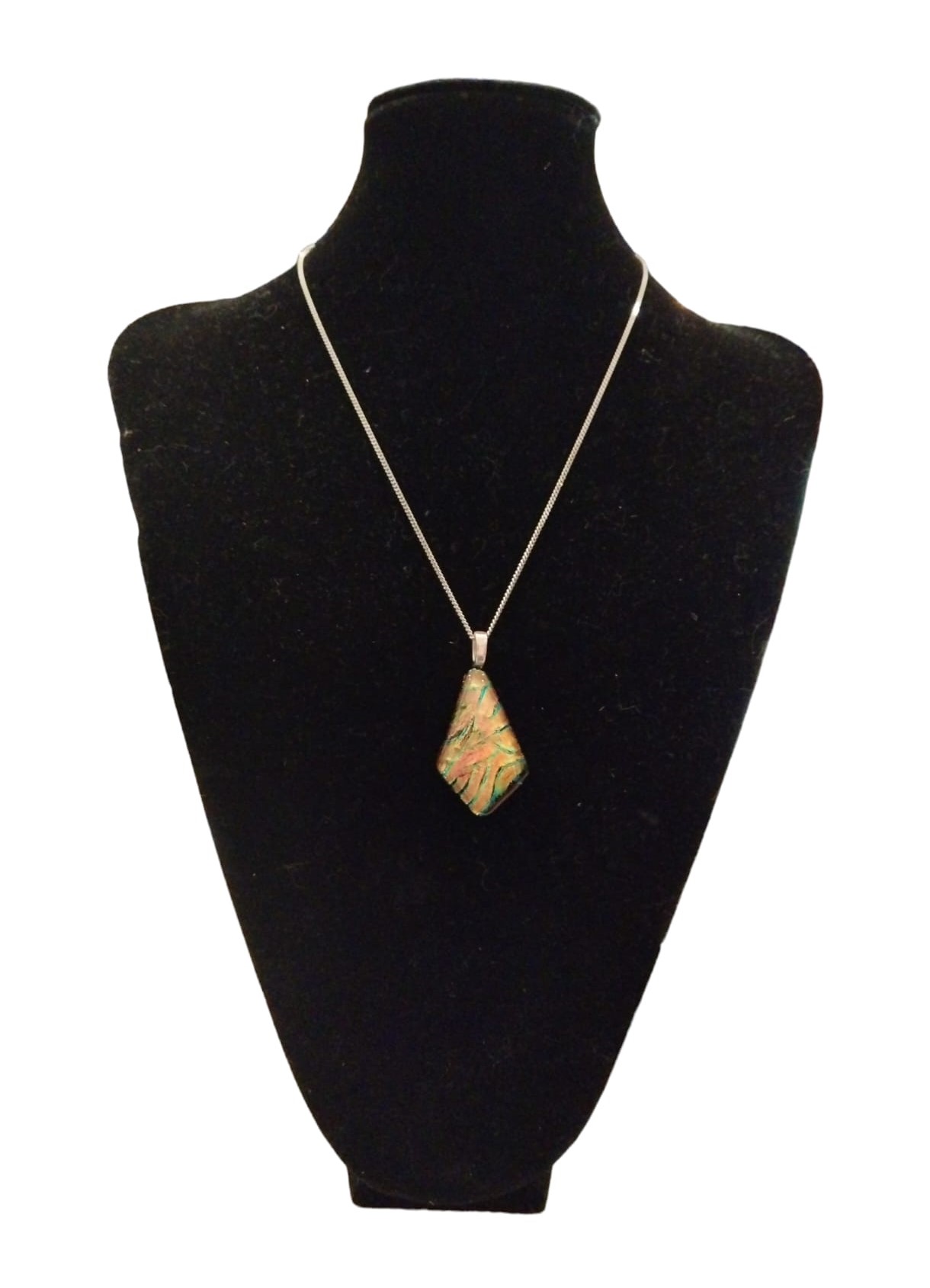Glass Pendant with 925 Sterling Silver Necklace (50cm Cube Chain) - 5