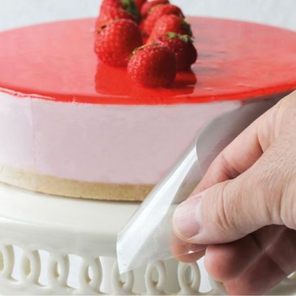 Transparent Cake Collar – Film Cake Edge Protector – 16cm High.  1x Acetate Roll Equals 5m