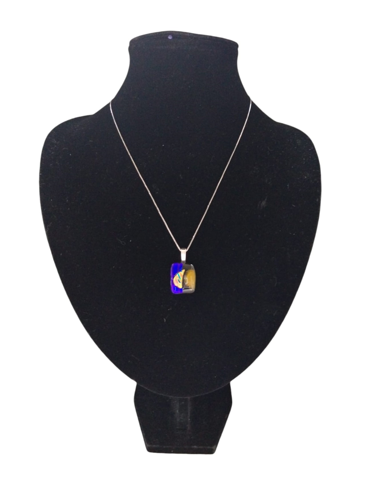 Glass Pendant with 925 Sterling Silver Necklace (1mm/50cm Box Chain) - 5