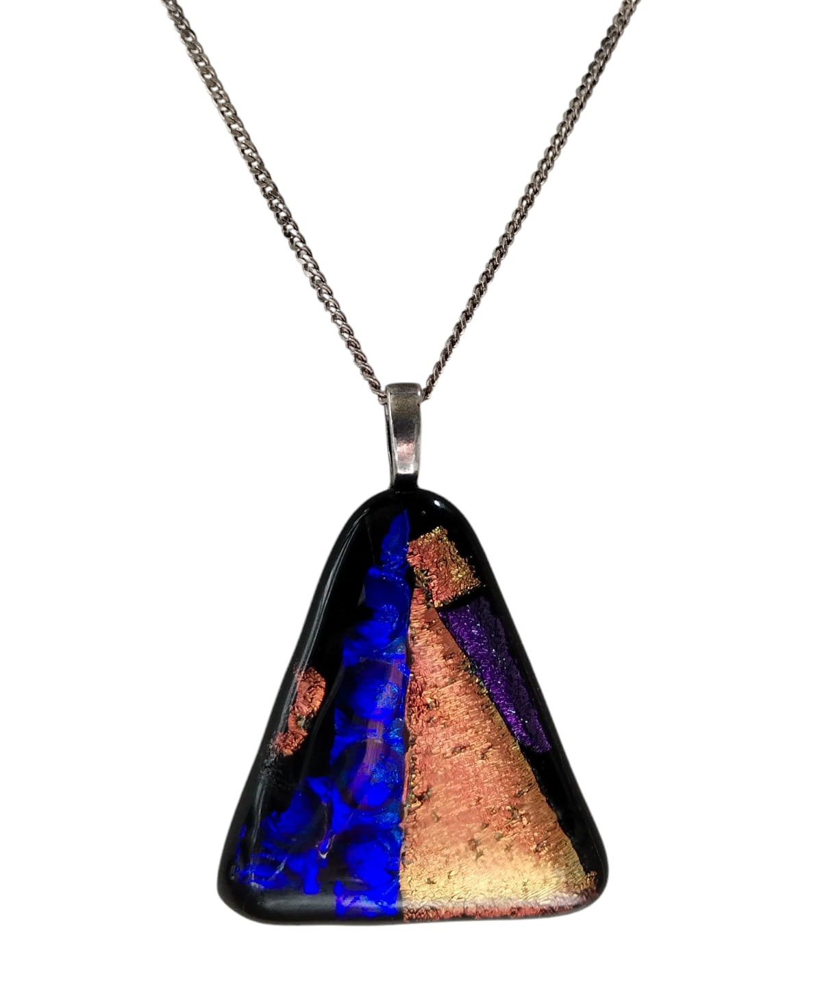 Glass Pendant with 925 Sterling Silver Necklace (50cm Cube Chain)
