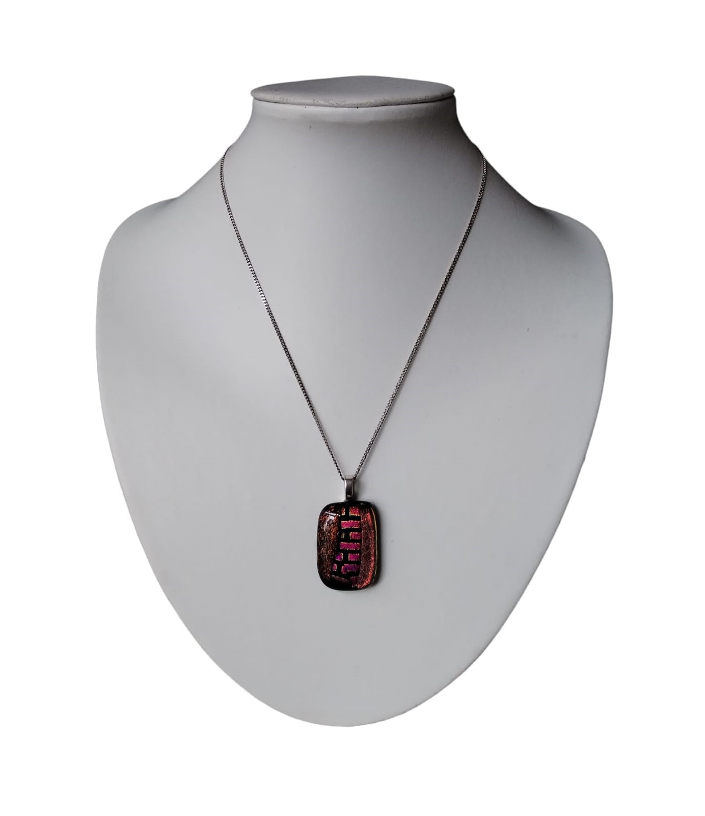Glass Pendant with 925 Sterling Silver Necklace (1.5mm/50cm Cube Chain) - 3