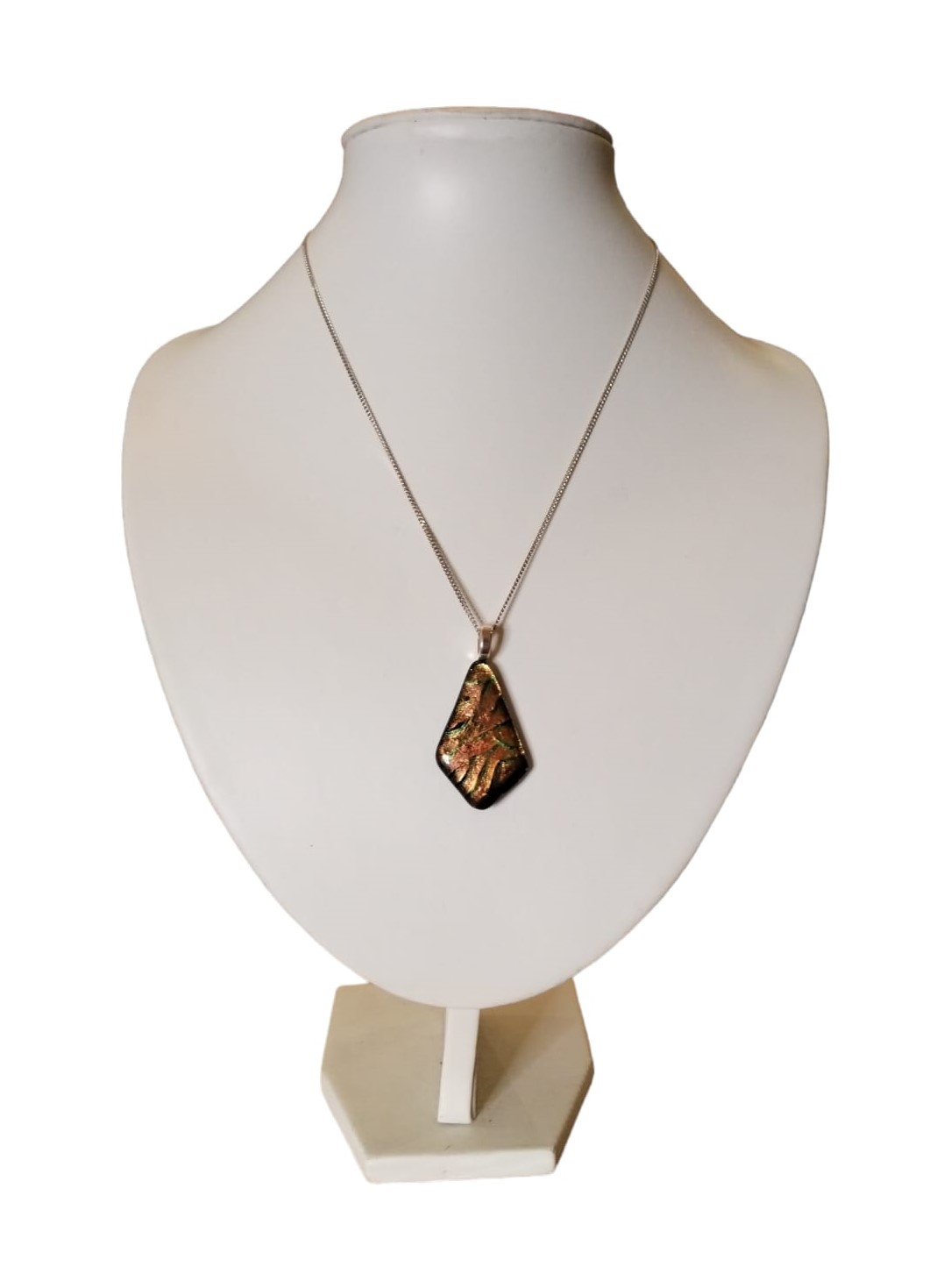 Glass Pendant with 925 Sterling Silver Necklace (50cm Cube Chain) - 4
