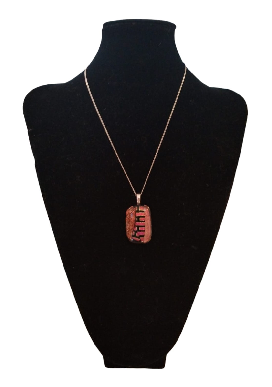 Glass Pendant with 925 Sterling Silver Necklace (1.5mm/50cm Cube Chain) - 4