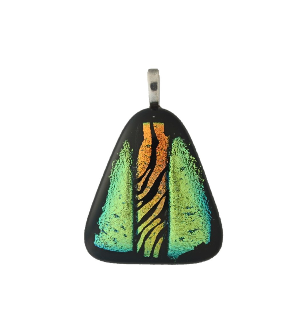 Unique Glass Pendant with 925 Sterling Silver Necklace (1.5mm/50cm Cube Chain) - 3