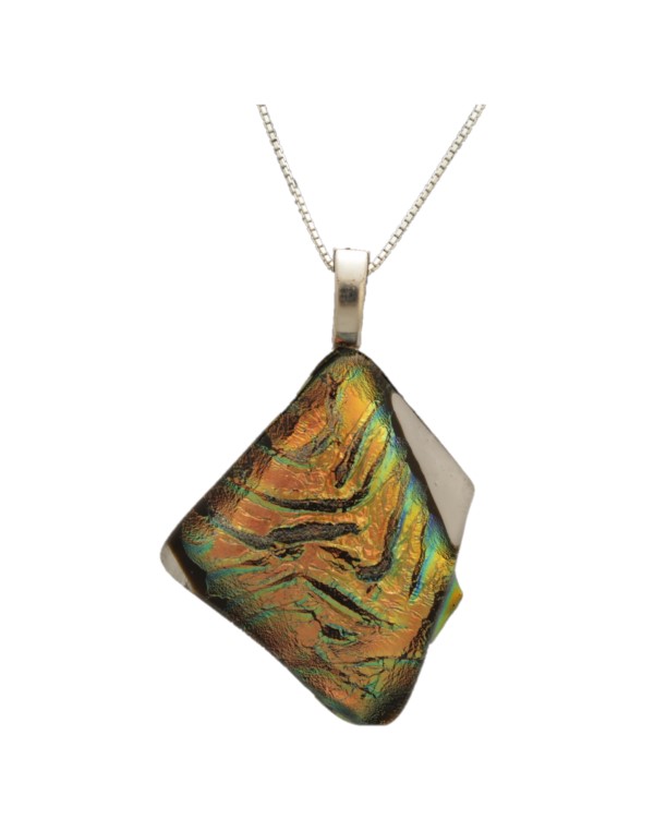 Glass Pendant with 925 Sterling Silver Necklace (1mm/50cm Box Chain)
