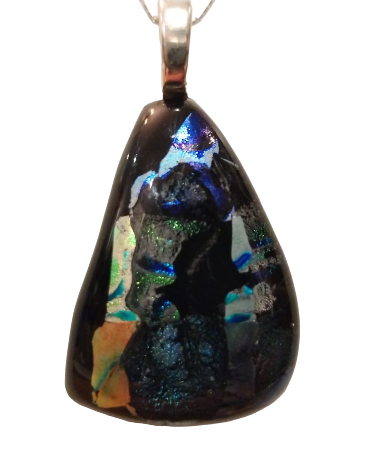 Glass Pendant with 925 Sterling Silver Necklace (1mm/50cm Box Chain) - 2