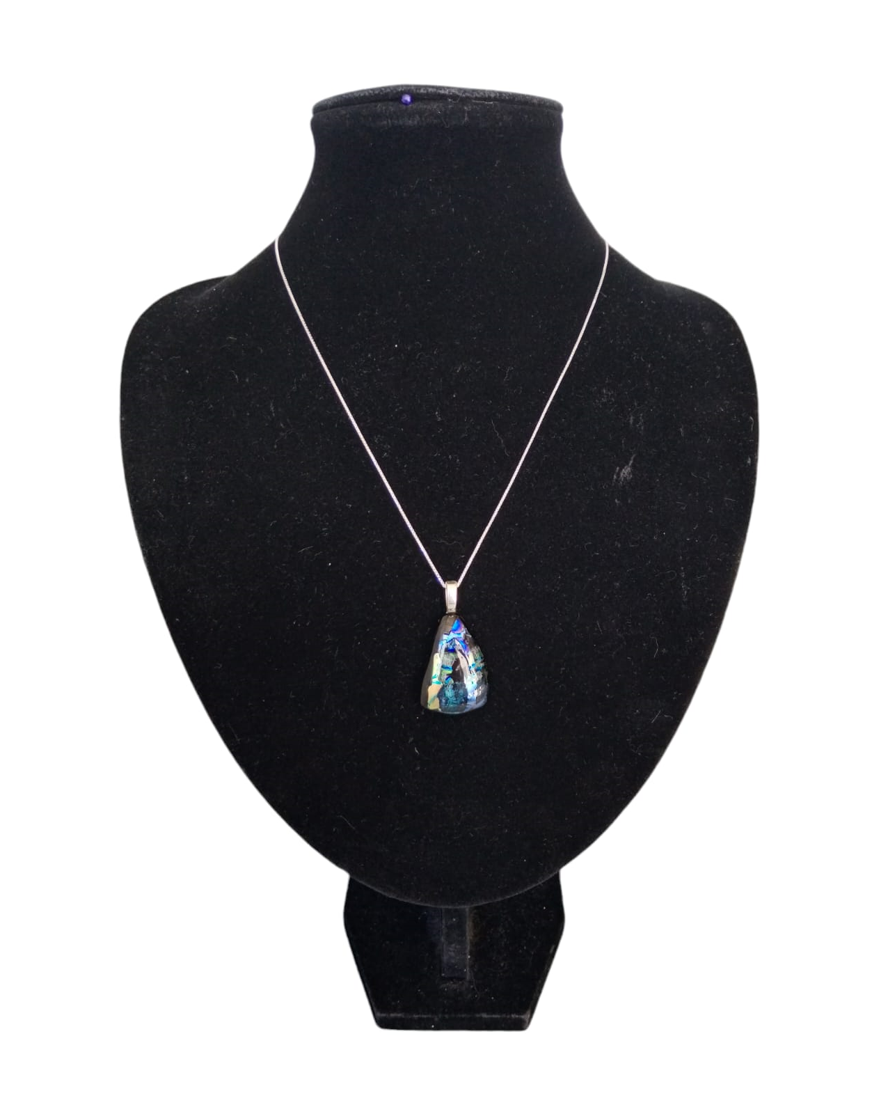 Glass Pendant with 925 Sterling Silver Necklace (1mm/50cm Box Chain) - 7