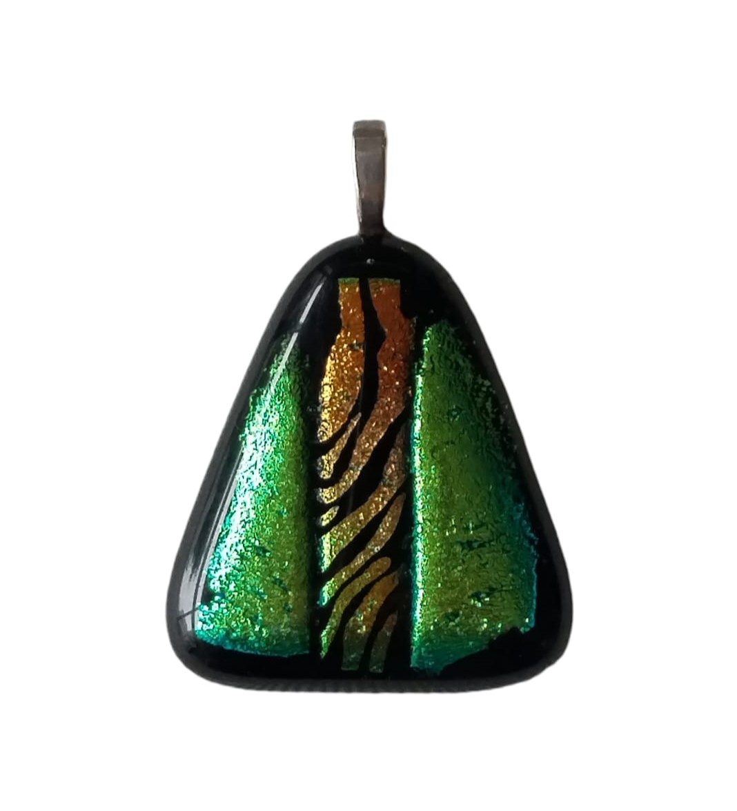 Unique Glass Pendant with 925 Sterling Silver Necklace (1.5mm/50cm Cube Chain) - 2