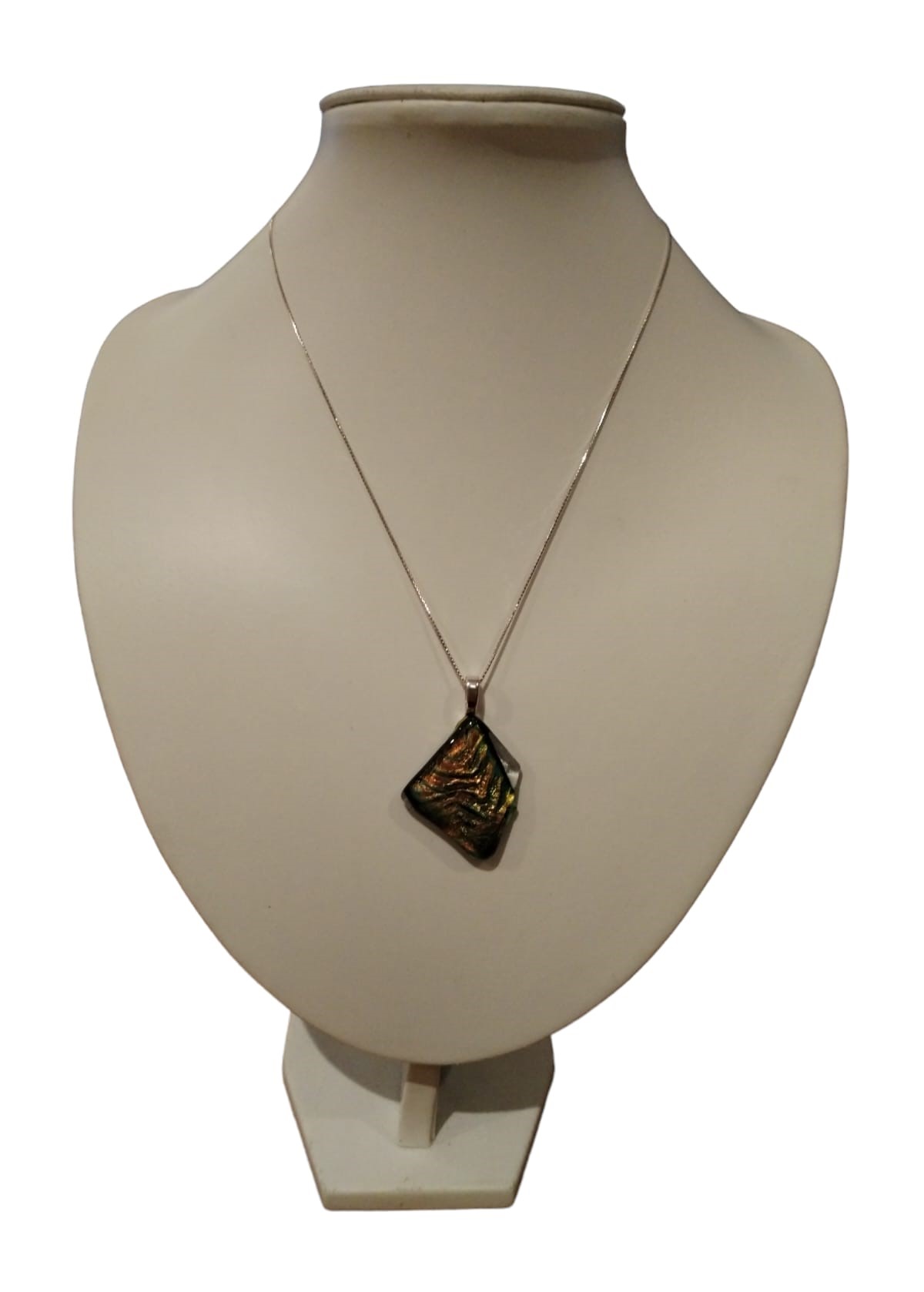 Glass Pendant with 925 Sterling Silver Necklace (1mm/50cm Box Chain) - 3