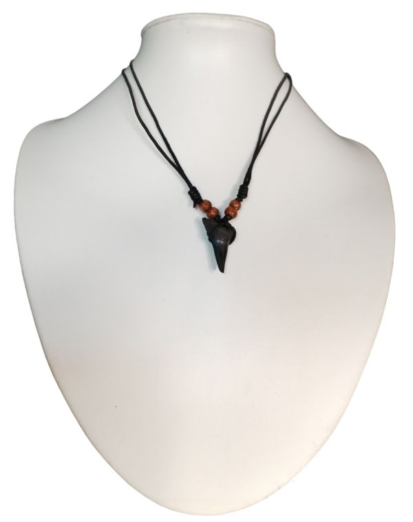 Shark Tooth Necklace – Fossilized – 3.3cm x 2cm – Medium - 2