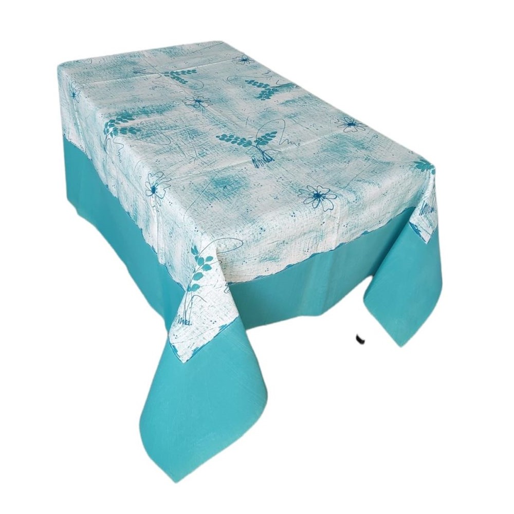 8 Seater Table Cloth (Rectangular) – Teal with Dark Blue