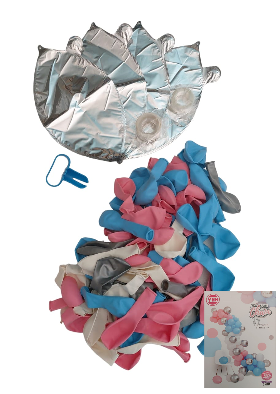 Snow Flake Themed Foil and Latex Party Balloon Bouquet. - 7