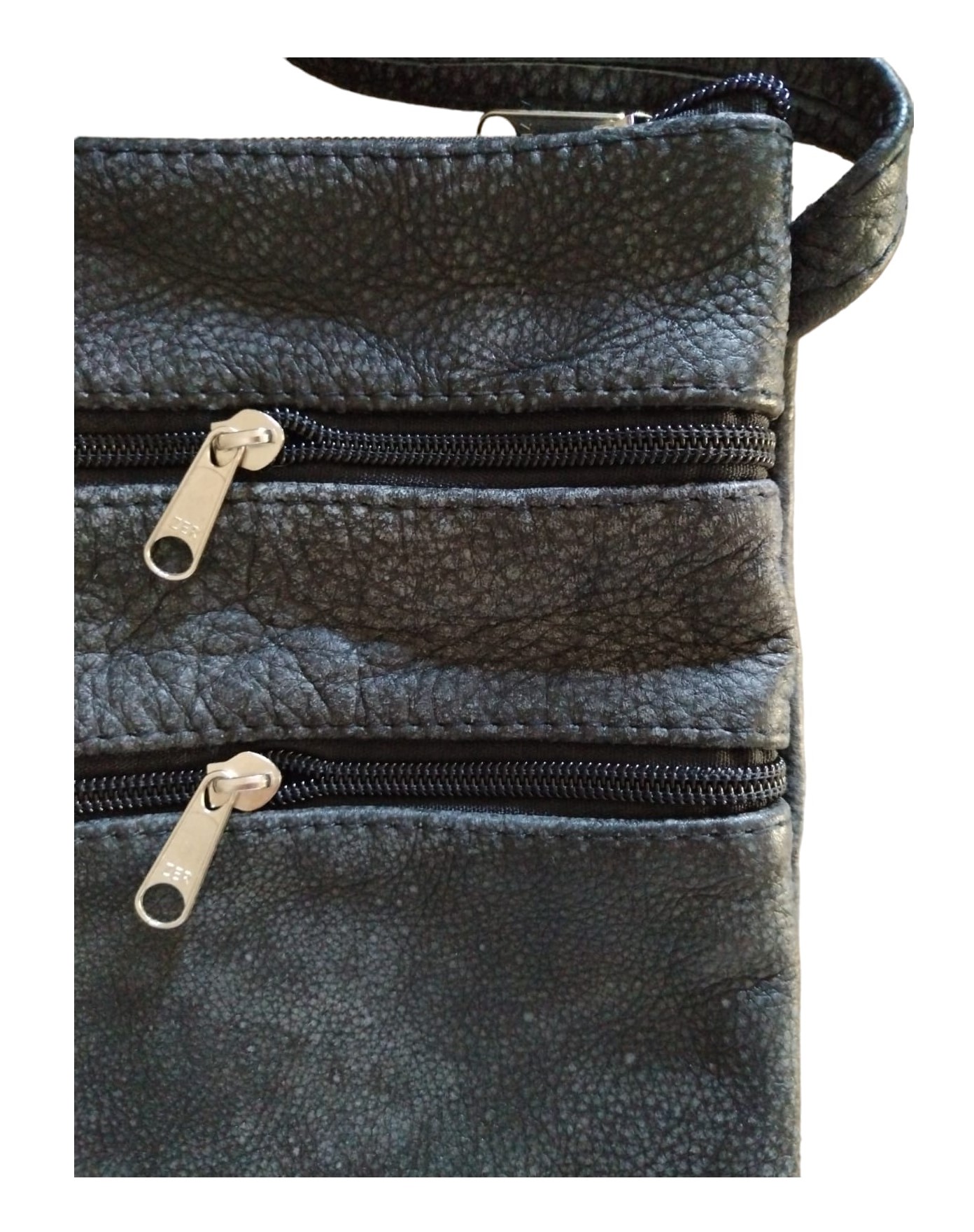 Unisex Leather Sling / Shoulder or Cross Body Bag – Dark Grey - 2