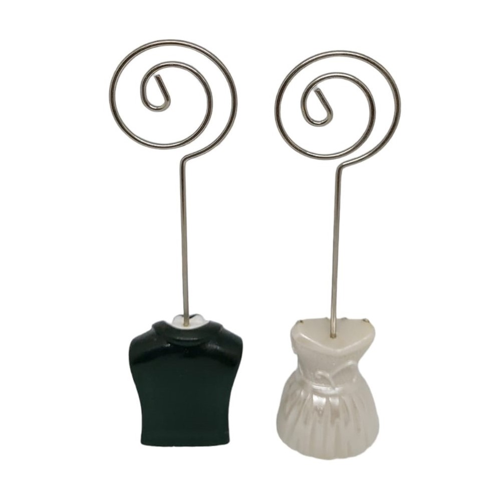 Table Name / Place Card Holder (Set of 10) – Includes 5 Tuxedo and 5 Wedding Dress Holders - 2
