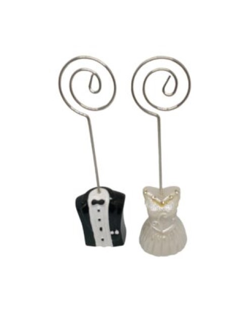 Table Name / Place Card Holder (Set of 10) – Includes 5 Tuxedo and 5 Wedding Dress Holders - 4