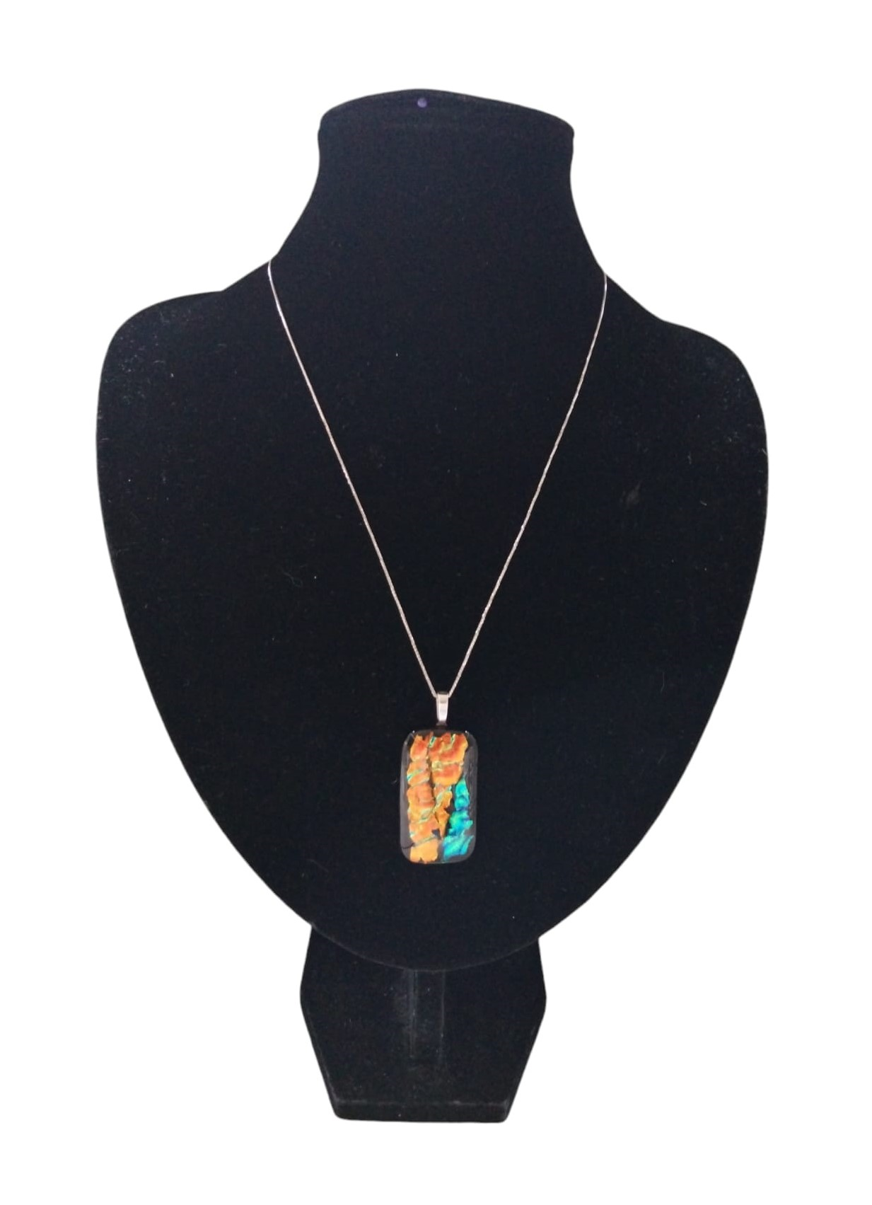 Unique Glass Pendant with 925 Sterling Silver Necklace (1mm/55cm Box Chain) - 6