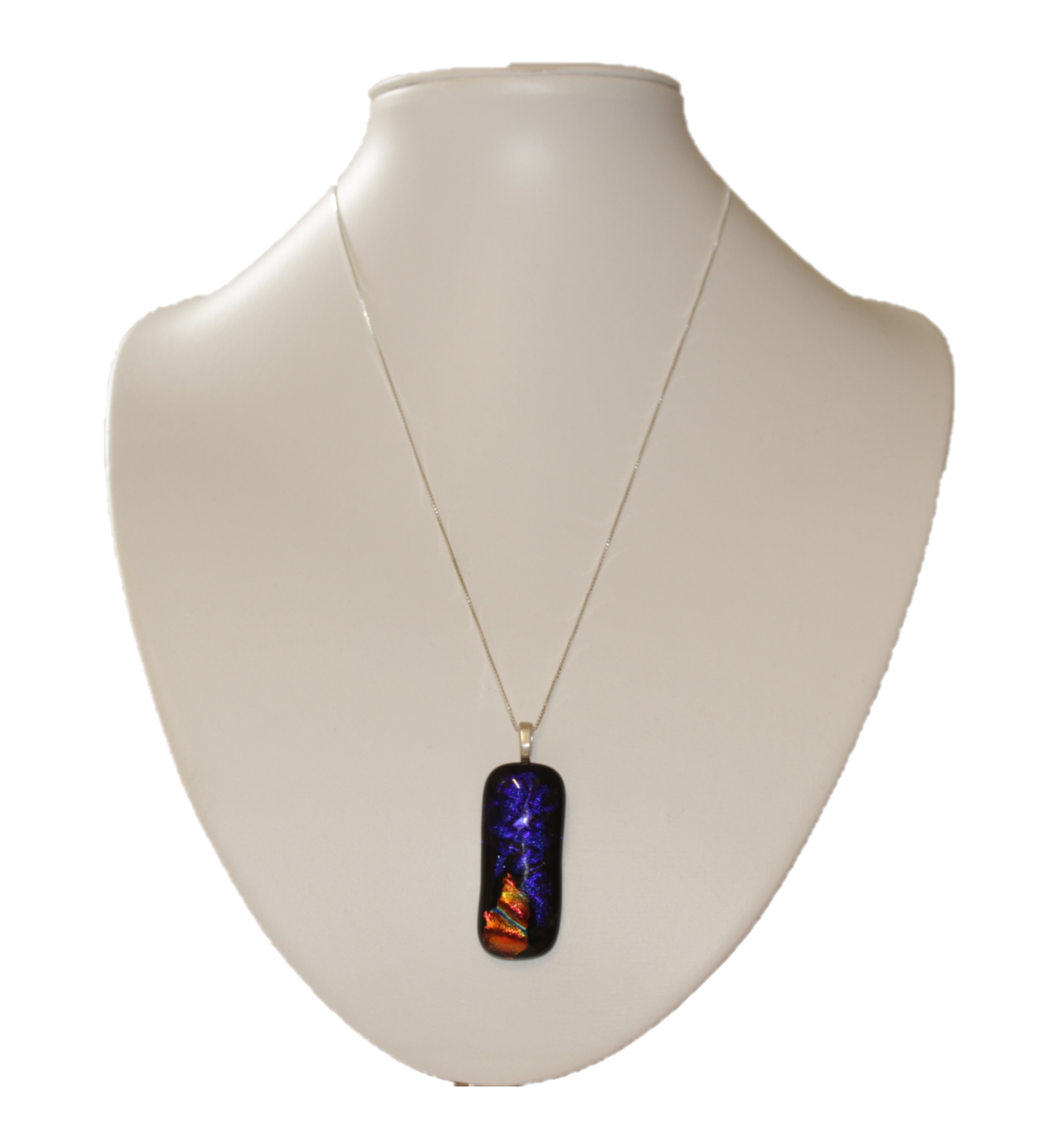 Unique Glass Pendant with 925 Sterling Silver Necklace (1mm/55cm Box Chain) - 6
