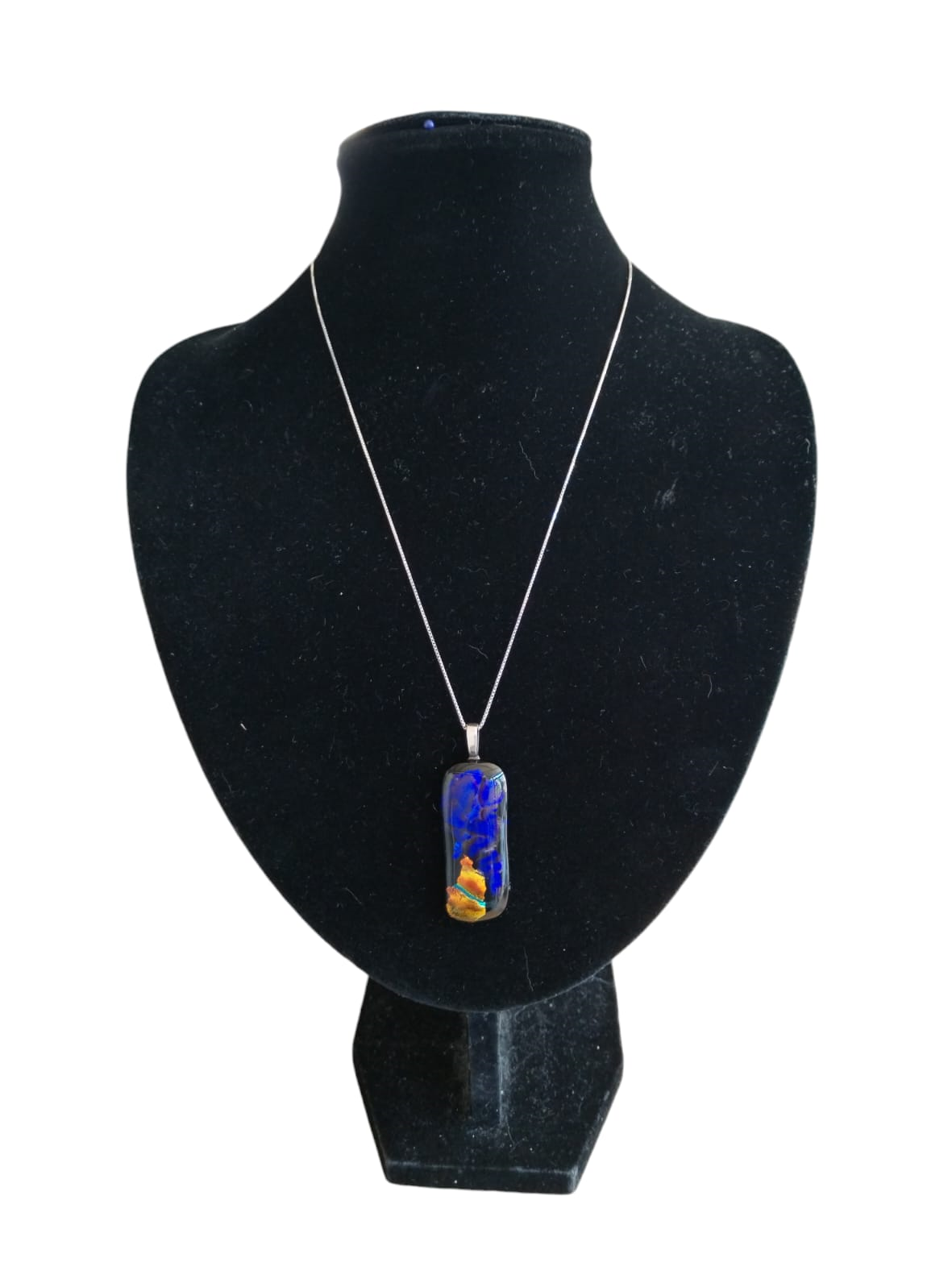 Unique Glass Pendant with 925 Sterling Silver Necklace (1mm/55cm Box Chain) - 7