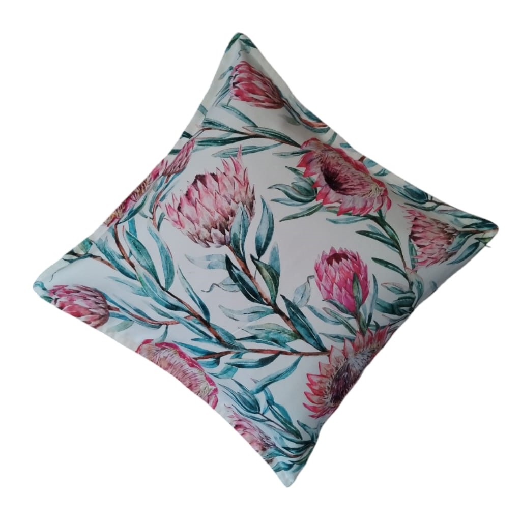 Reversible Protea Cushion Cover with Flange Frill – Luxury in Every Detail
