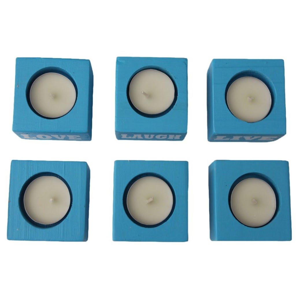 Small Wooden Candle Holders – Set of 6 - 5