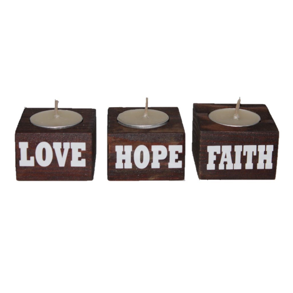 Small Wooden Candle Holders – Set of 6 - 3