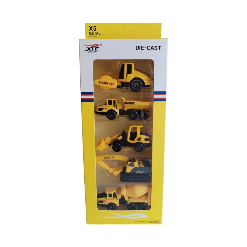 5-in-1 Die Cast Construction Vehicle Playset: Realistic Trucks for Kids - 6