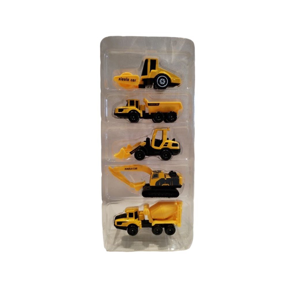 5-in-1 Die Cast Construction Vehicle Playset: Realistic Trucks for Kids - 5