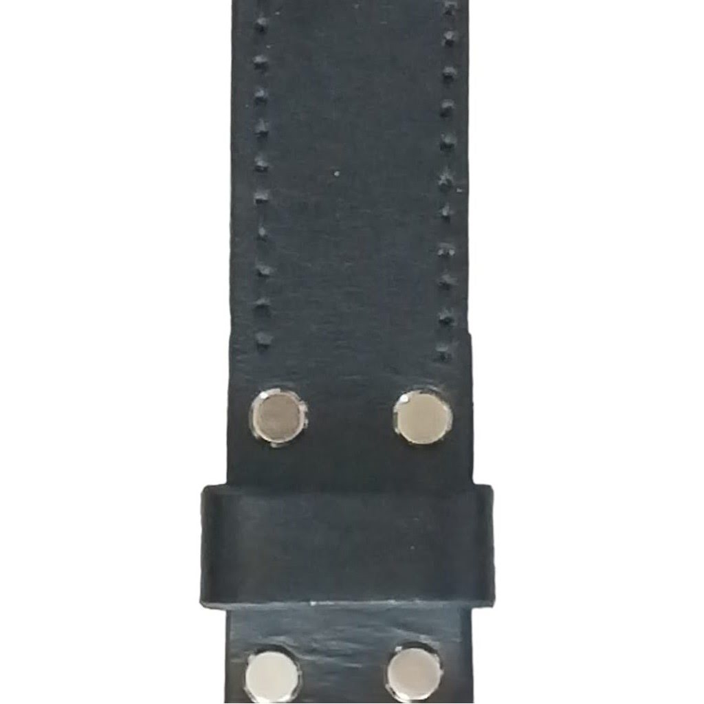 Custom Handcrafted Veg Tan Leather Belt with Hand-Crafted Stainless Steel Buckle – Black - 5
