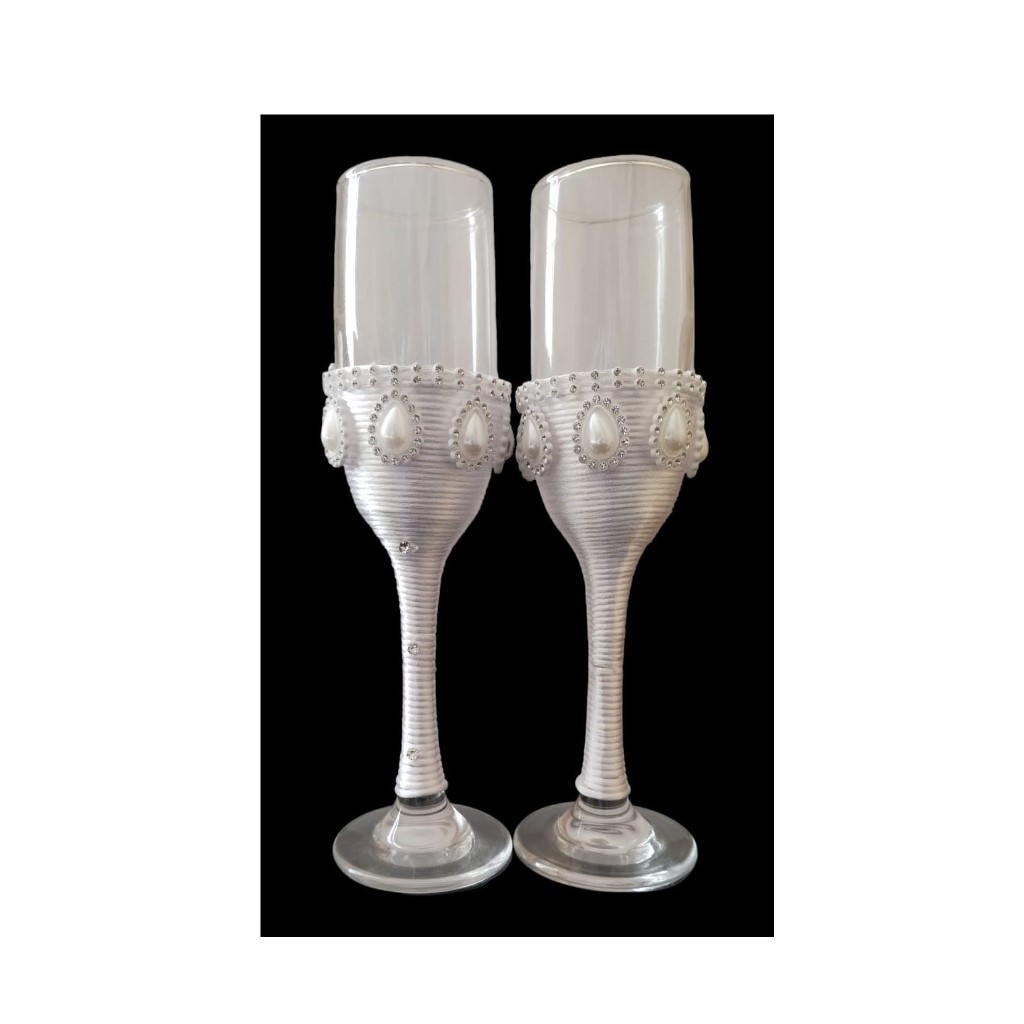 Elegant Bliss: Wedding Cake Server Set & Champagne Flutes - 5